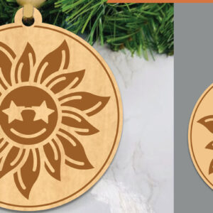 Intra απο ξύλο plywood 3mm-4mm πάχος – Στολίδι με ηλίανθου 3 Δίασταση  20x20 cm INTRAFABR-106401999