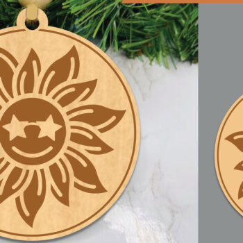 Intra απο ξύλο plywood 3mm-4mm πάχος – Στολίδι με ηλίανθου 3 Δίασταση  20x20 cm INTRAFABR-106401999 - Image 1