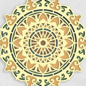 Intra απο ξύλο plywood 3mm-4mm πάχος – Sunflower Mandala 3D Layered Art Δίασταση  20x20 cm INTRAFABR-79164008