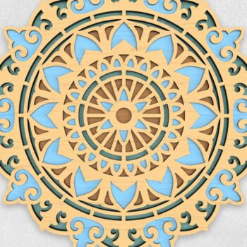 Intra απο ξύλο plywood 3mm-4mm πάχος – Sunflower Mandala 3D Layered Art Δίασταση  20x20 cm INTRAFABR-79164008 - Image 2