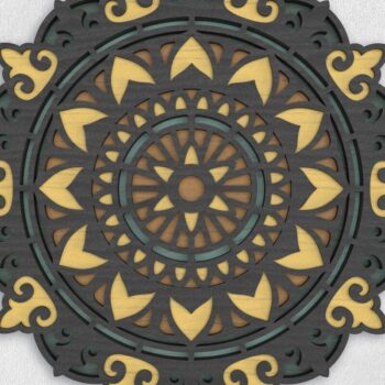 Intra απο ξύλο plywood 3mm-4mm πάχος – Sunflower Mandala 3D Layered Art Δίασταση  20x20 cm INTRAFABR-79164008 - Image 3