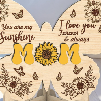 Intra απο ξύλο plywood 3mm-4mm πάχος – Sunflower Mom Butterfly Δίασταση 20x20 cm INTRAFABR-118129869 - Image 3