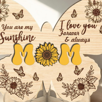 Intra απο ξύλο plywood 3mm-4mm πάχος – Sunflower Mom Butterfly Δίασταση 20x20 cm INTRAFABR-118129869 - Image 4