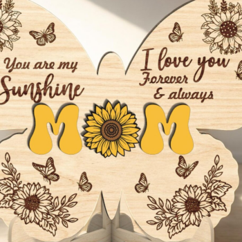 Intra απο ξύλο plywood 3mm-4mm πάχος – Sunflower Mom Butterfly Δίασταση 20x20 cm INTRAFABR-118129869 - Image 5