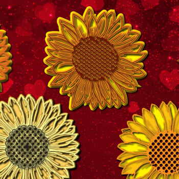 Intra απο ξύλο plywood 3mm-4mm πάχος – Sunflower Multi-layer Design Bundle Δίασταση 40x30 cm INTRAFABR-23480216 - Image 1