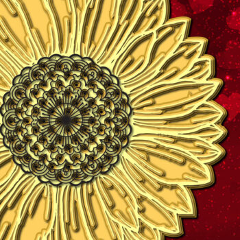 Intra απο ξύλο plywood 3mm-4mm πάχος – Sunflower Multi-layer-cut με λέιζερ Δίασταση 20x20 cm INTRAFABR-23477020 - Image 1