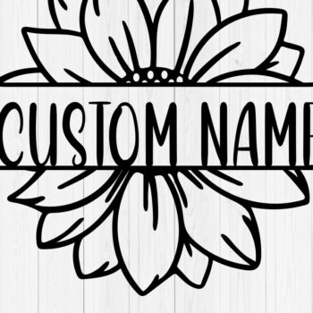 Intra απο ξύλο plywood 3mm-4mm πάχος – Σημάδι ονόματος Sunflower - Προσαρμοσμένη Δίασταση  20x20 cm INTRAFABR-117890139 - Image 1