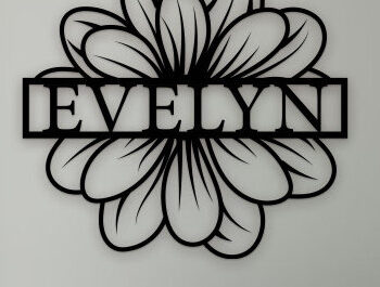 Intra απο ξύλο plywood 3mm-4mm πάχος – Σημάδι ονόματος Sunflower Δίασταση  20x20 cm INTRAFABR-99633744 - Image 1