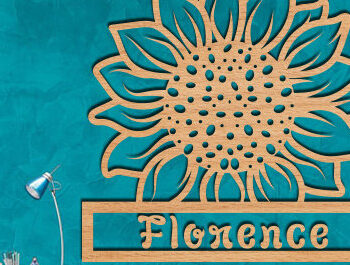 Intra απο ξύλο plywood 3mm-4mm πάχος – Πινακίδα ονόματος Sunflower Πακέτο Cut Laser Δίασταση  20x20 cm INTRAFABR-100438390 - Image 4