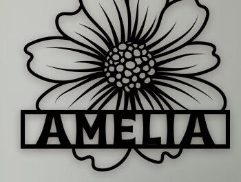 Intra απο ξύλο plywood 3mm-4mm πάχος – Πινακίδα ονόματος Sunflower Πακέτο Cut Laser Δίασταση  20x20 cm INTRAFABR-99688869 - Image 2