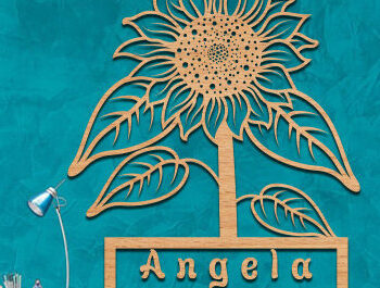 Intra απο ξύλο plywood 3mm-4mm πάχος – Σημάδι με όνομα Sunflower Art Wall Art Cut Laser Δίασταση 40x30 cm INTRAFABR-100304832 - Image 1