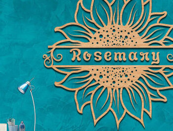 Intra απο ξύλο plywood 3mm-4mm πάχος – Σημάδι με όνομα Sunflower Art Wall Art Cut Laser Δίασταση  40x30 cm INTRAFABR-100304826 - Image 1