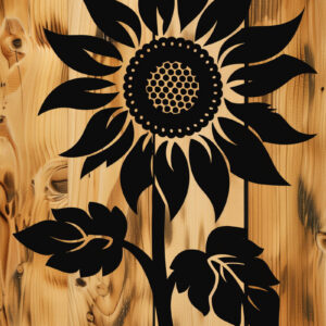 Intra απο ξύλο plywood 3mm-4mm πάχος – Αρχείο κομμένο Silhouette Sunflower Δίασταση  20x20 cm INTRAFABR-99916732