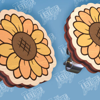 Intra απο ξύλο plywood 3mm-4mm πάχος – Σκουλαρίκια ηλίανθου με κομμένα λέιζερ Δίασταση  5x5 cm INTRAFABR-95236307 - Image 3