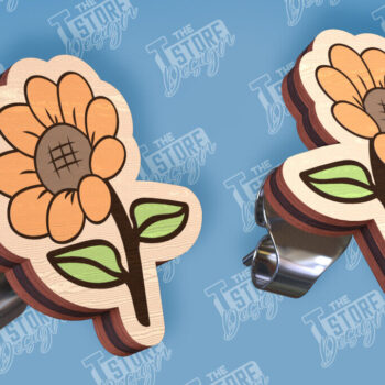 Intra απο ξύλο plywood 3mm-4mm πάχος – Σκουλαρίκια ηλίανθου με κομμένα λέιζερ Δίασταση  5x5 cm INTRAFABR-95236307 - Image 4