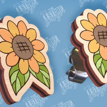 Intra απο ξύλο plywood 3mm-4mm πάχος – Σκουλαρίκια ηλίανθου με κομμένα λέιζερ Δίασταση  5x5 cm INTRAFABR-95236307 - Image 5