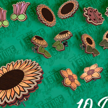 Intra απο ξύλο plywood 3mm-4mm πάχος – Σκουλαρίκια ηλίανθου Σκουλαρίκια με Δίασταση  5x5 cm INTRAFABR-94078413 - Image 1