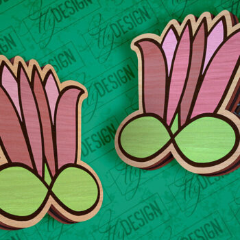 Intra απο ξύλο plywood 3mm-4mm πάχος – Σκουλαρίκια ηλίανθου Σκουλαρίκια με Δίασταση  5x5 cm INTRAFABR-94078413 - Image 2