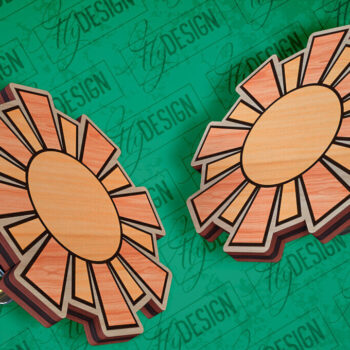 Intra απο ξύλο plywood 3mm-4mm πάχος – Σκουλαρίκια ηλίανθου Σκουλαρίκια με Δίασταση  5x5 cm INTRAFABR-94078413 - Image 5