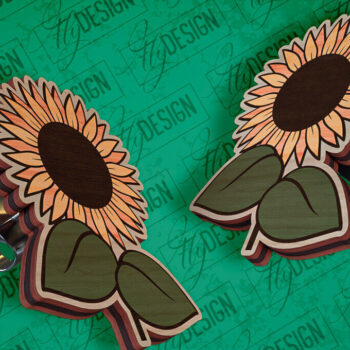 Intra απο ξύλο plywood 3mm-4mm πάχος – Σκουλαρίκια ηλίανθου Σκουλαρίκια με Δίασταση  5x5 cm INTRAFABR-94076454 - Image 1