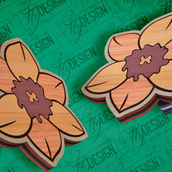 Intra απο ξύλο plywood 3mm-4mm πάχος – Σκουλαρίκια ηλίανθου Σκουλαρίκια με Δίασταση  5x5 cm INTRAFABR-94076908 - Image 1