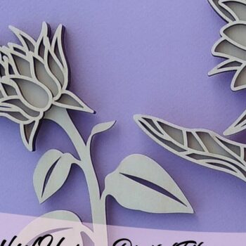 Intra απο ξύλο plywood 3mm-4mm πάχος – Sunflower Flower Δίασταση  20x20 cm INTRAFABR-33420358 - Image 2