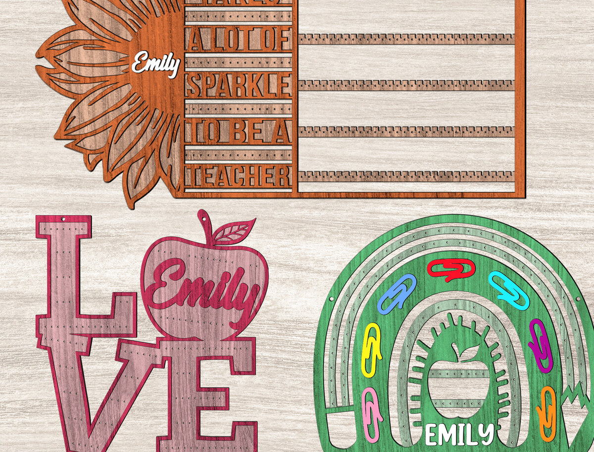 Intra απο ξύλο plywood 3mm-4mm πάχος – Σετ σκουλαρίκια δασκάλα Sunflower Stand Δίασταση  5x5 cm INTRAFABR-26062688