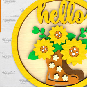 Intra απο ξύλο plywood 3mm-4mm πάχος –  κοπής με λέιζερ δίσκου βαθμίδας ηλίανθου Δίασταση  20x20 cm INTRAFABR-101109332