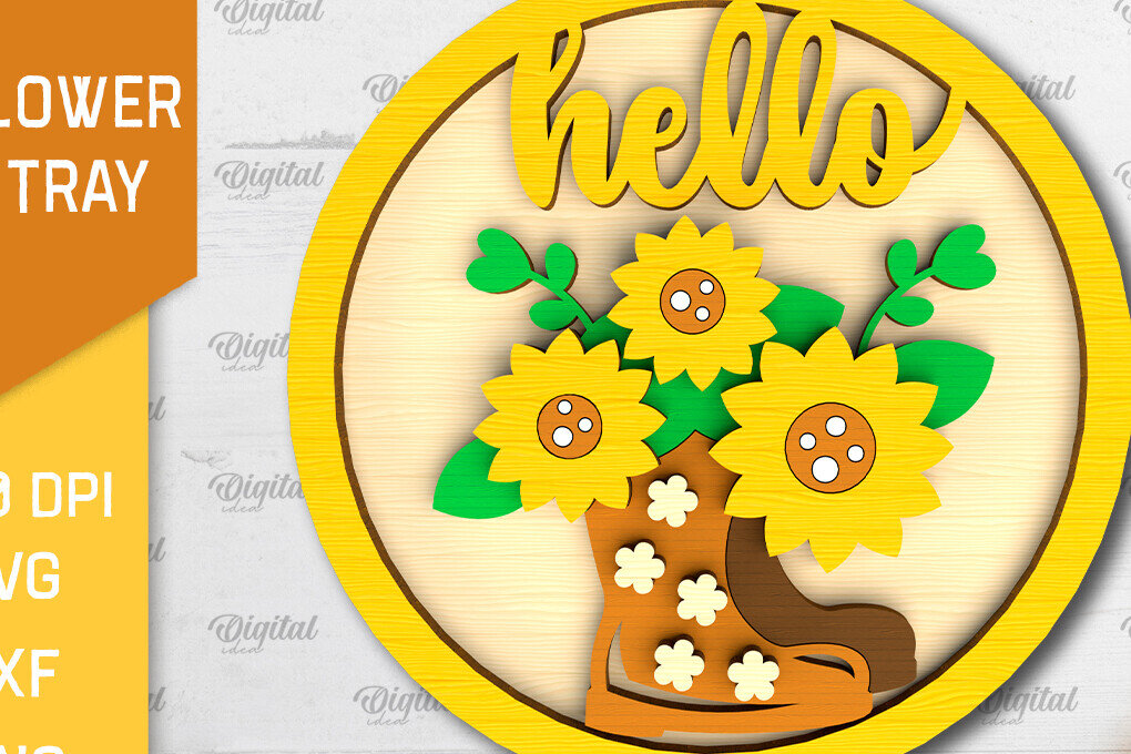 Intra απο ξύλο plywood 3mm-4mm πάχος –  κοπής με λέιζερ δίσκου βαθμίδας ηλίανθου Δίασταση  20x20 cm INTRAFABR-101109332