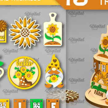 Intra απο ξύλο plywood 3mm-4mm πάχος – Δίσκοι βαθμίδας ηλίανθου Δέσμη κοπής με λέιζερ Δίασταση  20x20 cm INTRAFABR-101182743 - Image 1