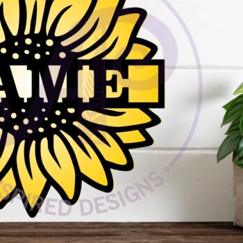 Intra απο ξύλο plywood 3mm-4mm πάχος – Sunflower Two Layer Name Laser Δίασταση  20x20 cm INTRAFABR-105663250 - Image 2