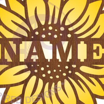 Intra απο ξύλο plywood 3mm-4mm πάχος – Sunflower Two Layer Name Laser Δίασταση  20x20 cm INTRAFABR-105663250 - Image 3