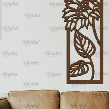 Intra απο ξύλο plywood 3mm-4mm πάχος – Κοπή Laser Art Wall Art Sunflower. Floral Δίασταση  40x30 cm INTRAFABR-100463597 - Image 1
