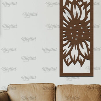 Intra απο ξύλο plywood 3mm-4mm πάχος – Κοπή Laser Art Wall Art Sunflower. Floral Δίασταση  40x30 cm INTRAFABR-100463733 - Image 1
