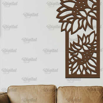 Intra απο ξύλο plywood 3mm-4mm πάχος – Κοπή Laser Art Wall Art Sunflower. Floral Δίασταση  40x30 cm INTRAFABR-100463806 - Image 1