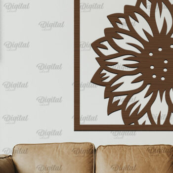 Intra απο ξύλο plywood 3mm-4mm πάχος – Κοπή Laser Art Wall Art Sunflower. Floral Δίασταση  40x30 cm INTRAFABR-100462644 - Image 1
