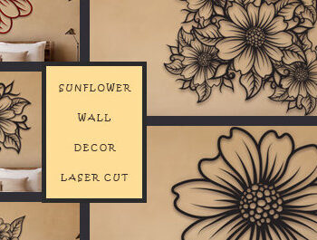 Intra απο ξύλο plywood 3mm-4mm πάχος – Πακέτο με Laser Art Wall Art Sunflower Cut Δίασταση  40x30 cm INTRAFABR-99983062 - Image 1