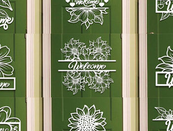 Intra απο ξύλο plywood 3mm-4mm πάχος – Πακέτο κοπής με λέιζερ καλωσορίσματος Sunflower Sign Δίασταση  40x30 cm INTRAFABR-100591675 - Image 1