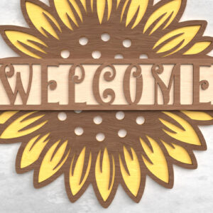 Intra απο ξύλο plywood 3mm-4mm πάχος – Sunflower Welcome Sign - Δίασταση  40x30 cm INTRAFABR-117770792