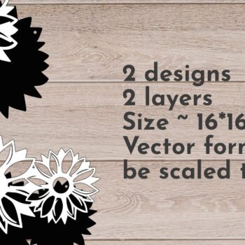 Intra απο ξύλο plywood 3mm-4mm πάχος – Sunflower Welcome Sign, Layered Door Δίασταση  40x30 cm INTRAFABR-70812050 - Image 2