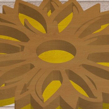 Intra απο ξύλο plywood 3mm-4mm πάχος – Sunflower Welcome Sign, Layered Door Δίασταση  40x30 cm INTRAFABR-70812050 - Image 4