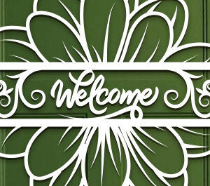 Intra απο ξύλο plywood 3mm-4mm πάχος – Sunflower Welcome Sign Wall Art Lasercut Δίασταση  40x30 cm INTRAFABR-100382113