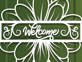Intra απο ξύλο plywood 3mm-4mm πάχος – Sunflower Welcome Sign Wall Art Lasercut Δίασταση  40x30 cm INTRAFABR-100382113 - Image 1