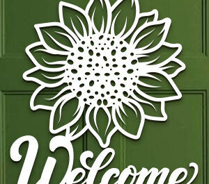 Intra απο ξύλο plywood 3mm-4mm πάχος – Sunflower Welcome Sign Wall Art Lasercut Δίασταση  40x30 cm INTRAFABR-100382135