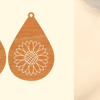 Intra απο ξύλο plywood 3mm-4mm πάχος – Σκουλαρίκια από ξύλο ηλίανθου με Δίασταση 5x5 cm INTRAFABR-63117965 - Image 1