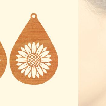 Intra απο ξύλο plywood 3mm-4mm πάχος – Σκουλαρίκια από ξύλο ηλίανθου με Δίασταση 5x5 cm INTRAFABR-63129468 - Image 1