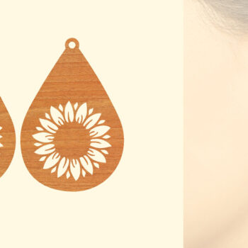 Intra απο ξύλο plywood 3mm-4mm πάχος – Σκουλαρίκια από ξύλο ηλίανθου με Δίασταση 5x5 cm INTRAFABR-63129628 - Image 1