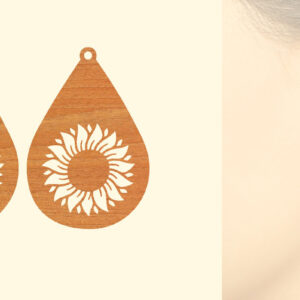 Intra απο ξύλο plywood 3mm-4mm πάχος – Σκουλαρίκια από ξύλο ηλίανθου με Δίασταση  5x5 cm INTRAFABR-63129994