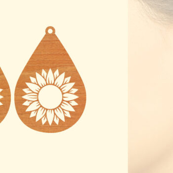 Intra απο ξύλο plywood 3mm-4mm πάχος – Σκουλαρίκια από ξύλο ηλίανθου με Δίασταση  5x5 cm INTRAFABR-63130352 - Image 1