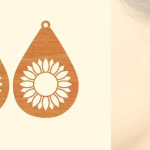 Intra απο ξύλο plywood 3mm-4mm πάχος – Σκουλαρίκια από ξύλο ηλίανθου με Δίασταση  5x5 cm INTRAFABR-63130535